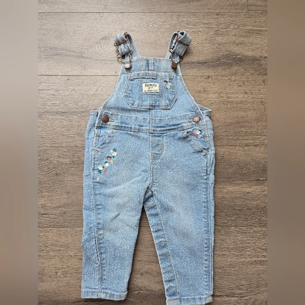 OshKosh B'gosh Vintage Denim Overalls Infant Size 6 Month